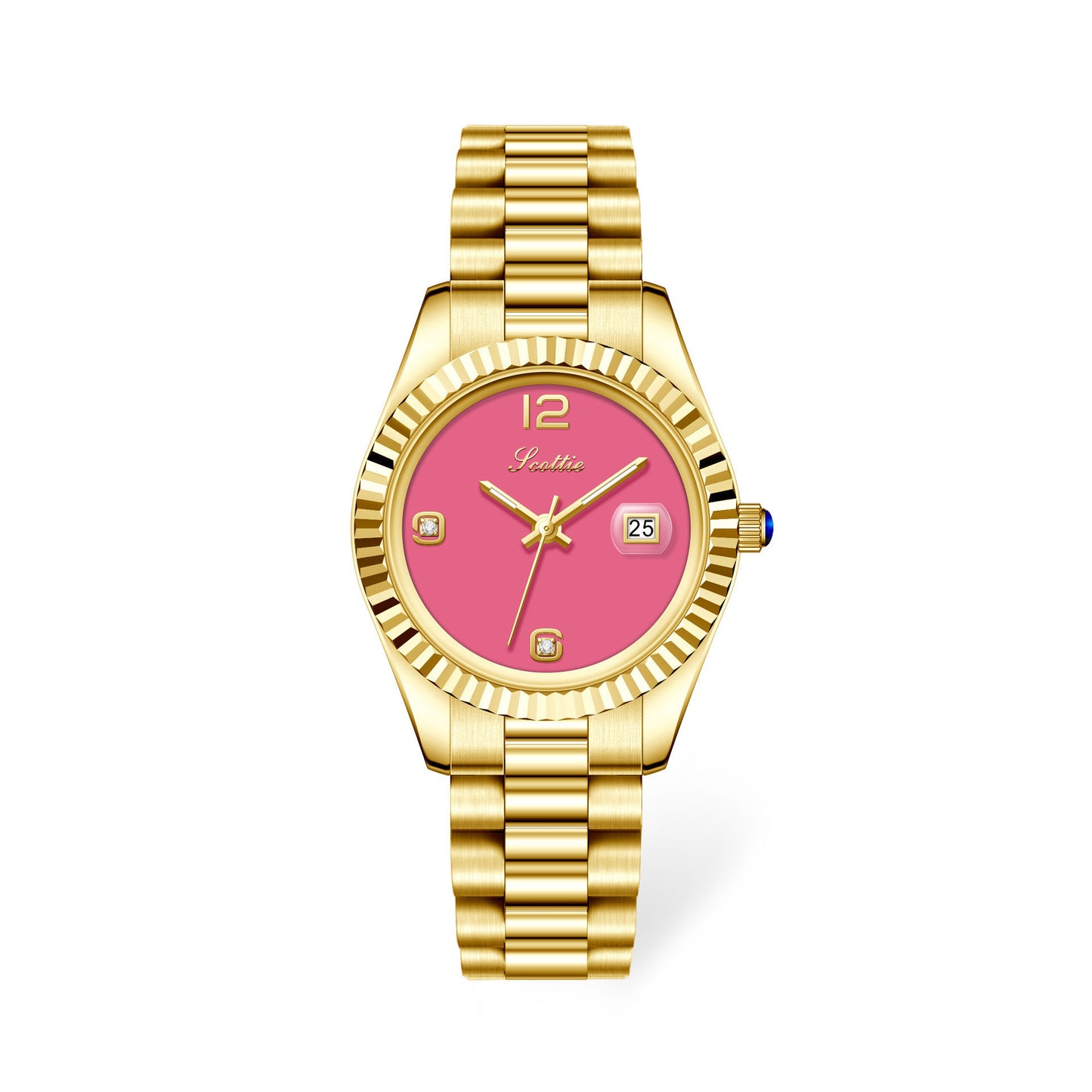 Diamond Shining Women's Steel Band Quartz Watch