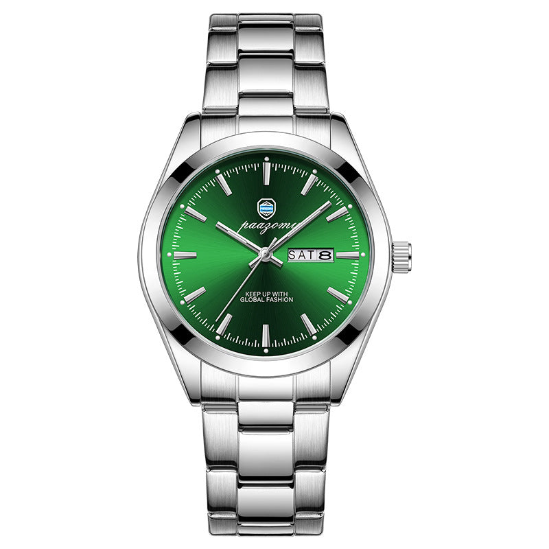 Men's Double Calendar Luminous Quartz Watch