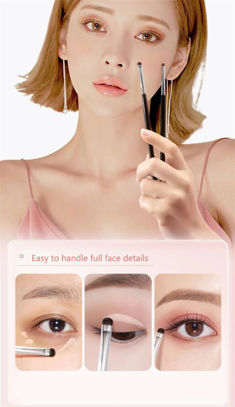 Small Angle Precise Detail Eyeshadow Brush Soft Horse Hair Eyelid Highlighter Lying Silkworm Makeup Brushes Eyes Make Up Tools