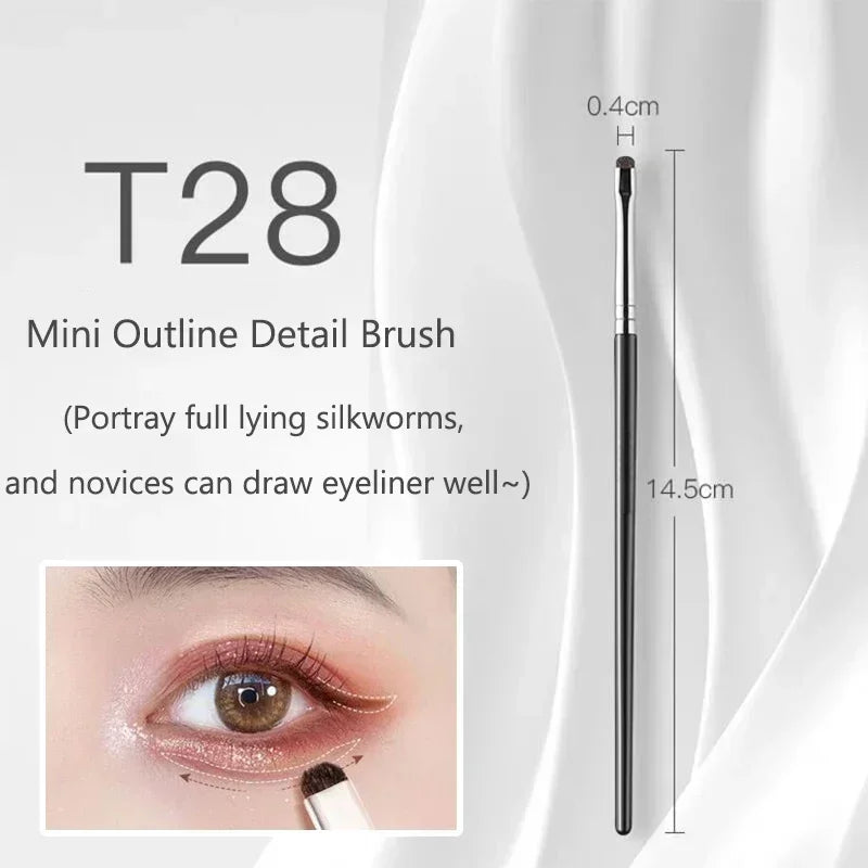 Small Angle Precise Detail Eyeshadow Brush Soft Horse Hair Eyelid Highlighter Lying Silkworm Makeup Brushes Eyes Make Up Tools