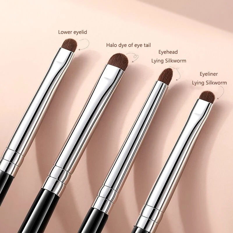 Small Angle Precise Detail Eyeshadow Brush Soft Horse Hair Eyelid Highlighter Lying Silkworm Makeup Brushes Eyes Make Up Tools