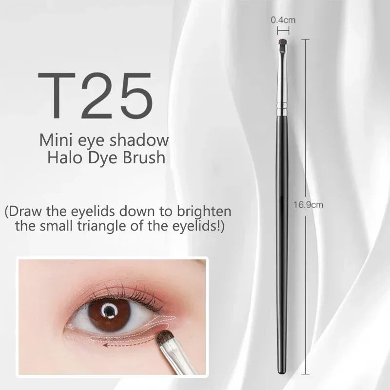 Small Angle Precise Detail Eyeshadow Brush Soft Horse Hair Eyelid Highlighter Lying Silkworm Makeup Brushes Eyes Make Up Tools