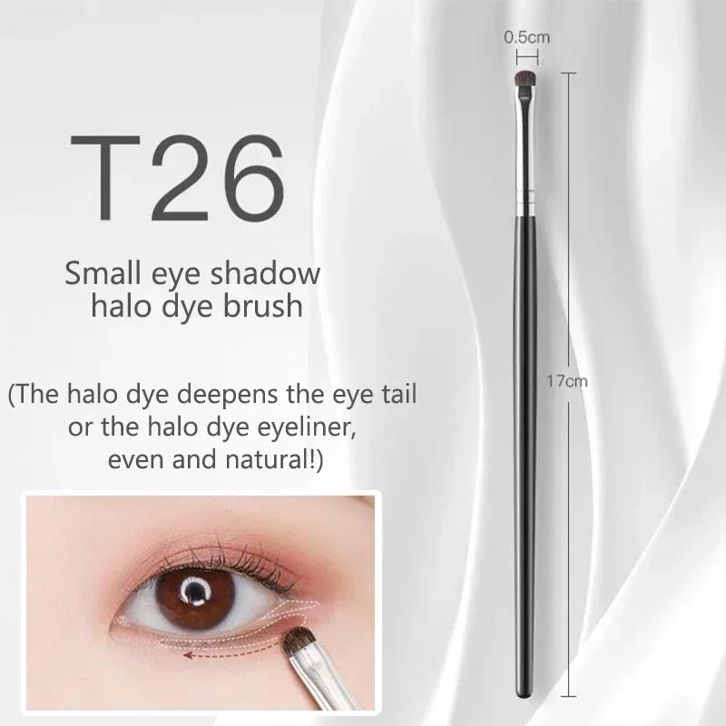 Small Angle Precise Detail Eyeshadow Brush Soft Horse Hair Eyelid Highlighter Lying Silkworm Makeup Brushes Eyes Make Up Tools
