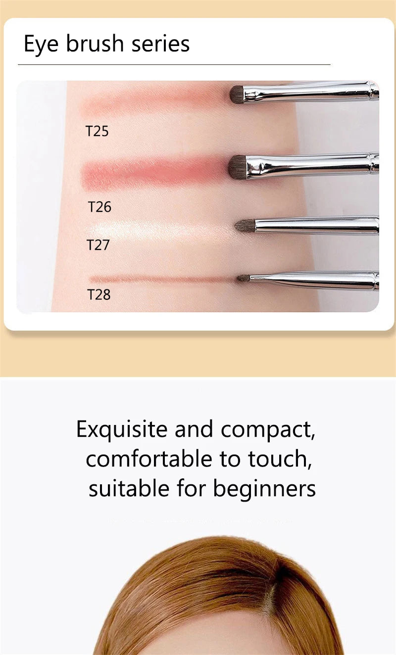 Small Angle Precise Detail Eyeshadow Brush Soft Horse Hair Eyelid Highlighter Lying Silkworm Makeup Brushes Eyes Make Up Tools