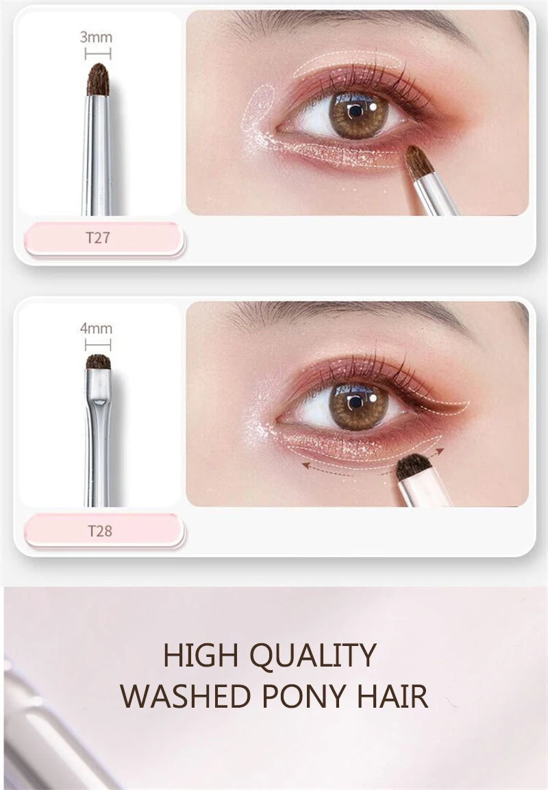 Small Angle Precise Detail Eyeshadow Brush Soft Horse Hair Eyelid Highlighter Lying Silkworm Makeup Brushes Eyes Make Up Tools