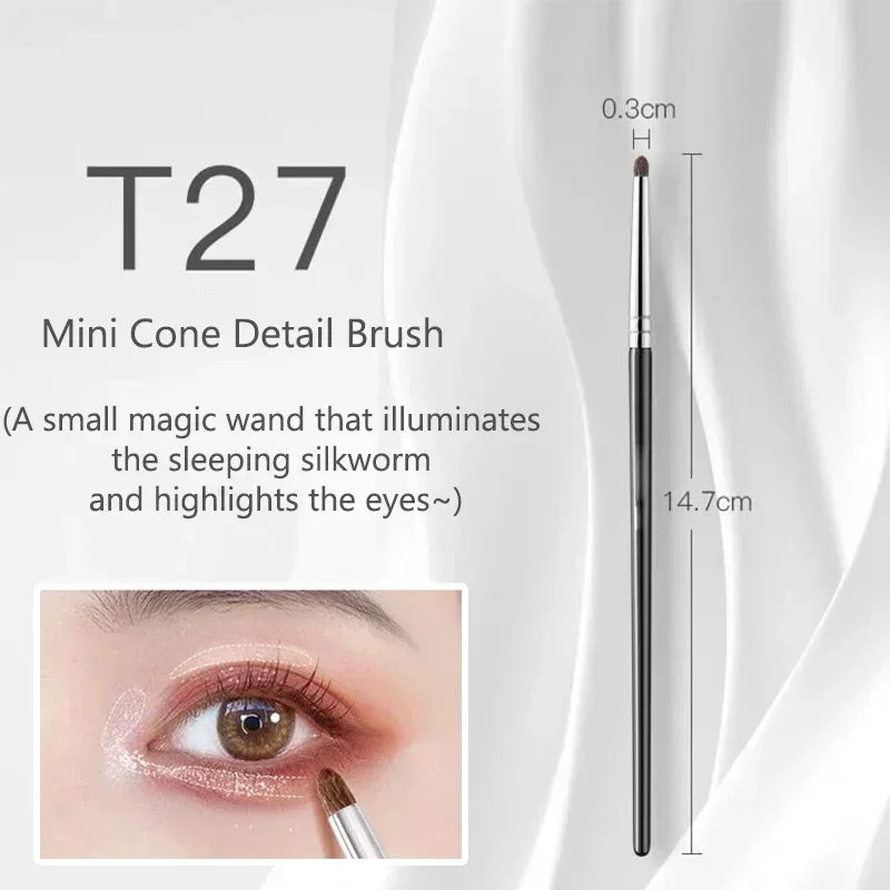 Small Angle Precise Detail Eyeshadow Brush Soft Horse Hair Eyelid Highlighter Lying Silkworm Makeup Brushes Eyes Make Up Tools