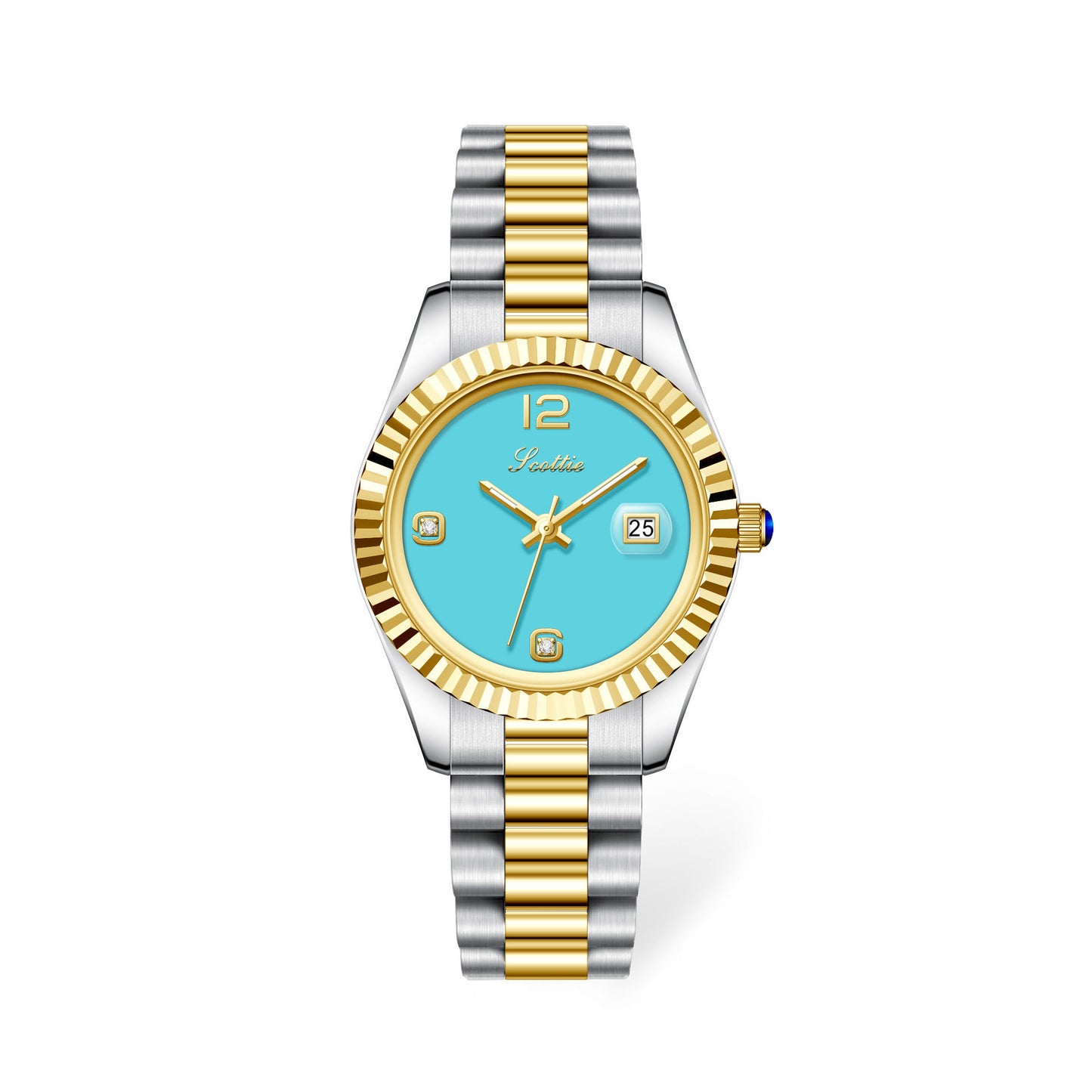 Diamond Shining Women's Steel Band Quartz Watch