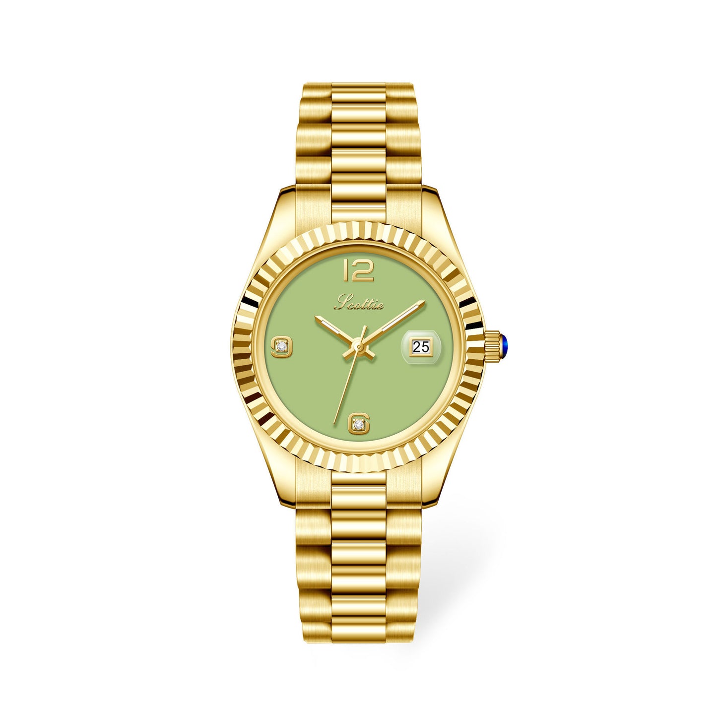 Diamond Shining Women's Steel Band Quartz Watch